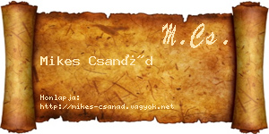 Mikes Csanád névjegykártya