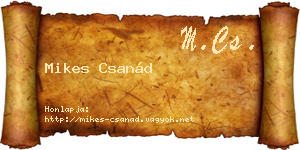 Mikes Csanád névjegykártya
