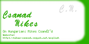 csanad mikes business card